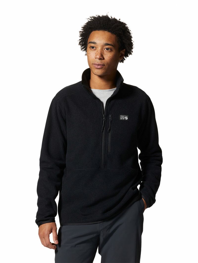 Polar-Hombre-Explore-Fleece-M-1-2-Zip-Negro