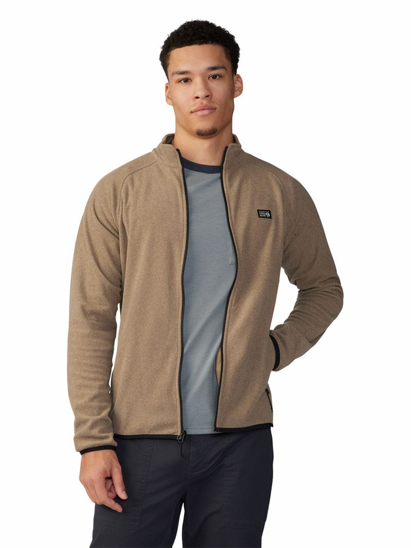 Polar-Hombre-Microchill¿-Full-Zip-Beige