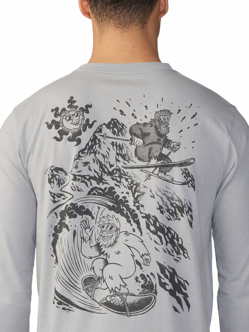 Polera Manga Larga Hombre Snow Yeti¿ Gris