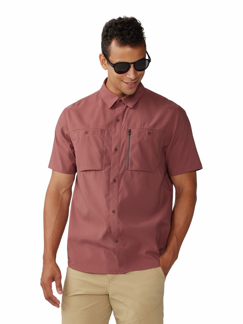 Camisa Manga Corta Hombre Trail Sender Café Mountain Hardwear