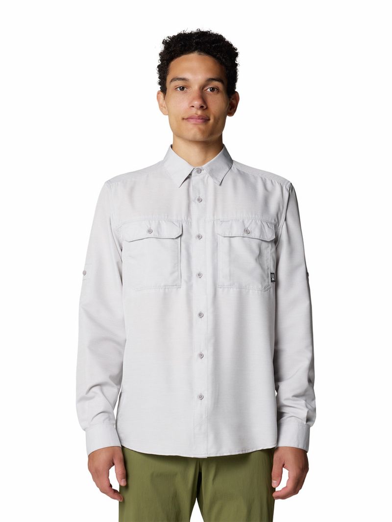 Polera Manga Larga Hombre Canyon Gris Mountain Hardwear