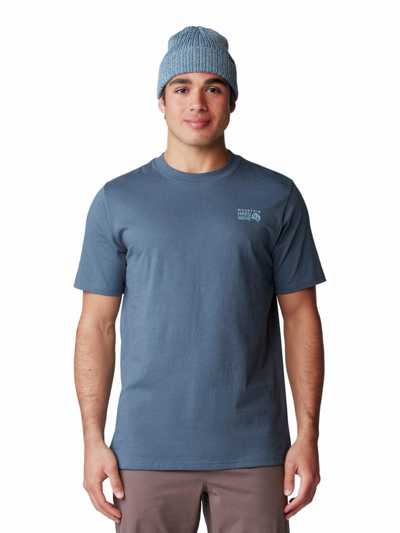 Polera-Manga-Corta-Hombre-Bear-Azul-Mountain-Hardwear