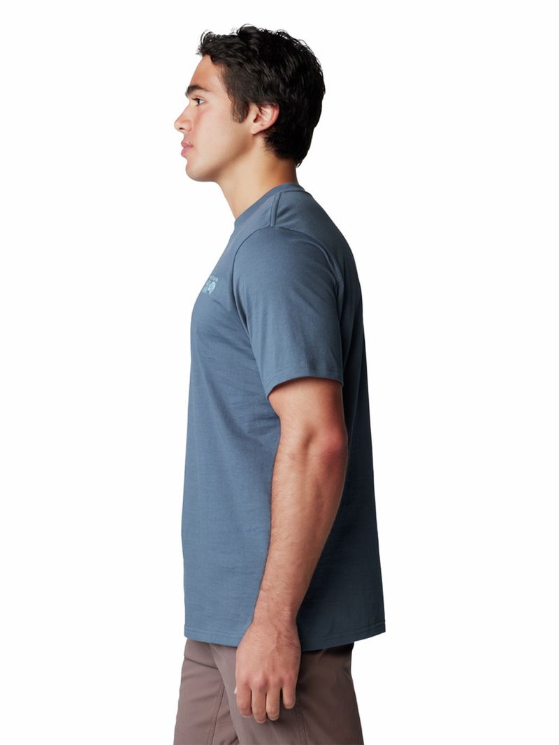 Polera-Manga-Corta-Hombre-Bear-Azul-Mountain-Hardwear