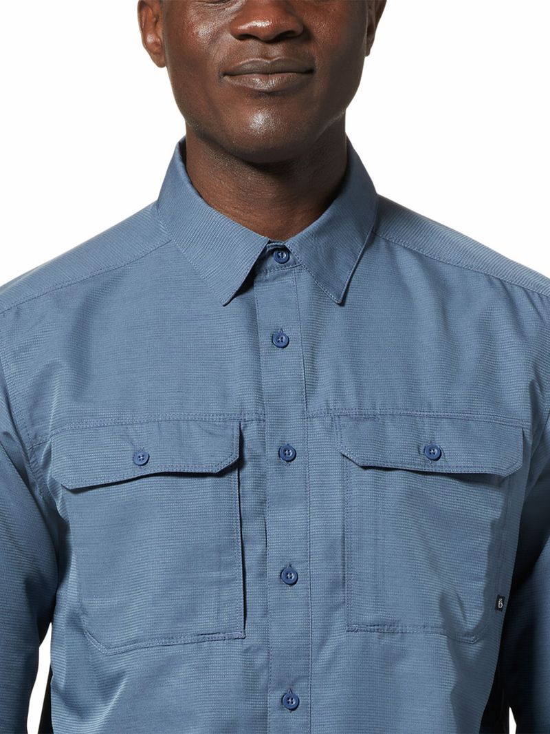 Polera Manga Larga Hombre Canyon Gris Mountain Hardwear