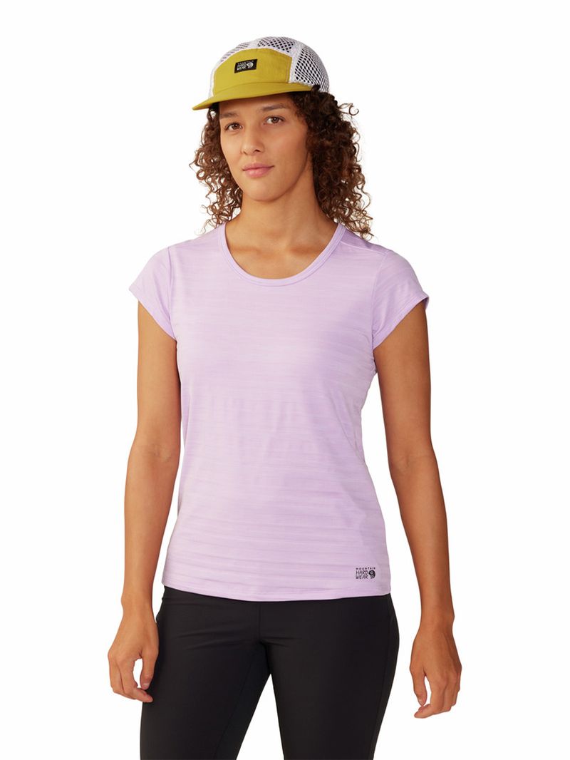 Polera-Manga-Corta-Mujer-Mighty-Stripe-Morado-Mountain-Hardwear