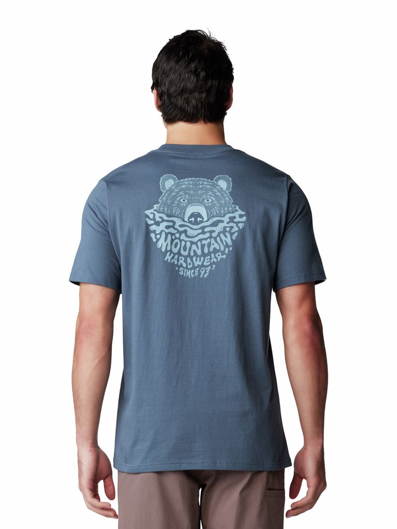 Polera Manga Corta Hombre Bear Azul Mountain Hardwear
