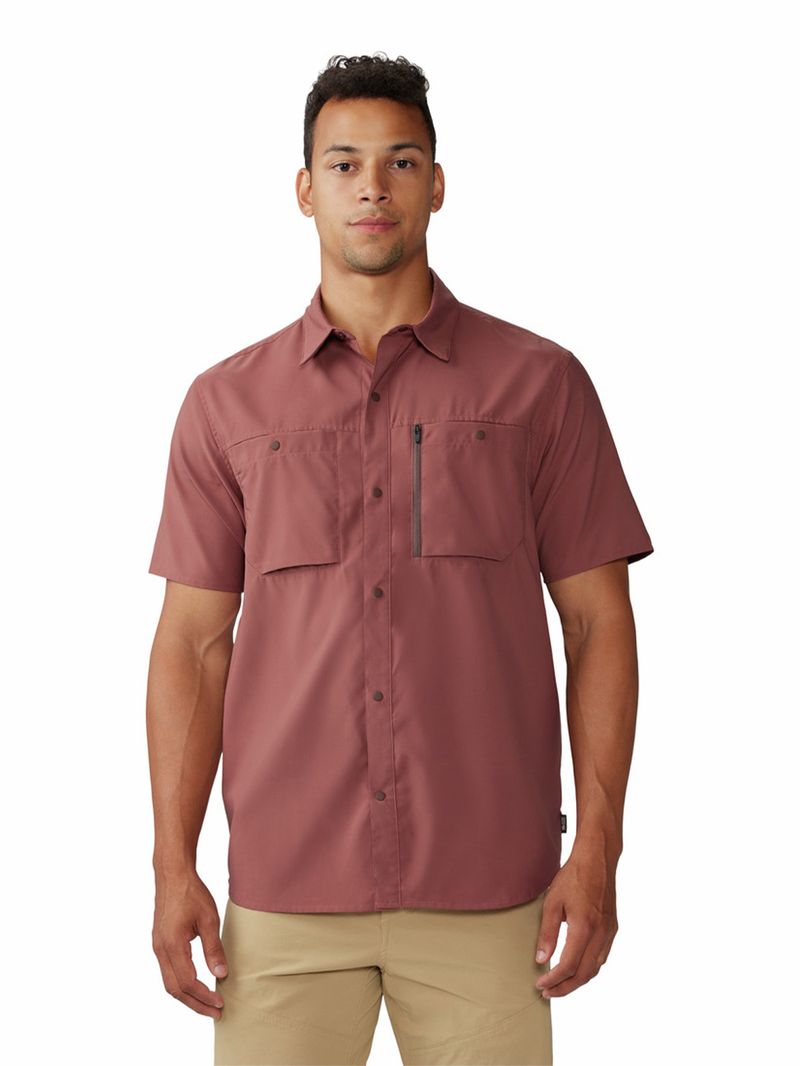 Camisa Manga Corta Hombre Trail Sender Café Mountain Hardwear