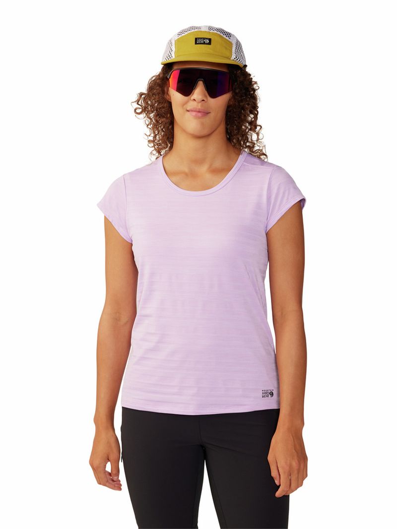 Polera Manga Corta Mujer Mighty Stripe Morado Mountain Hardwear