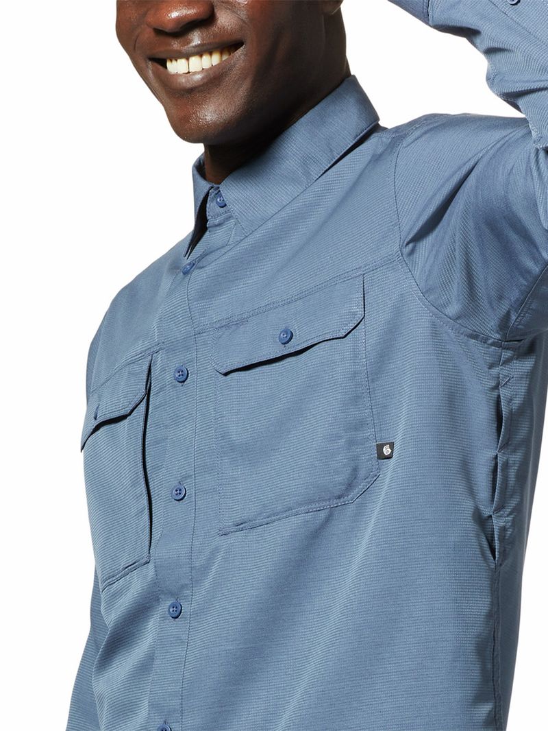 Polera Manga Larga Hombre Canyon Gris Mountain Hardwear