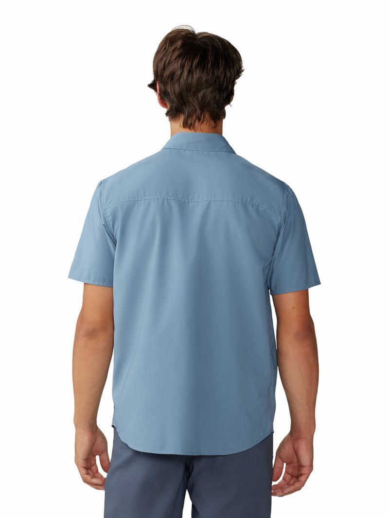 Camisa Manga Corta Hombre Trail Sender Azul Mountain Hardwear