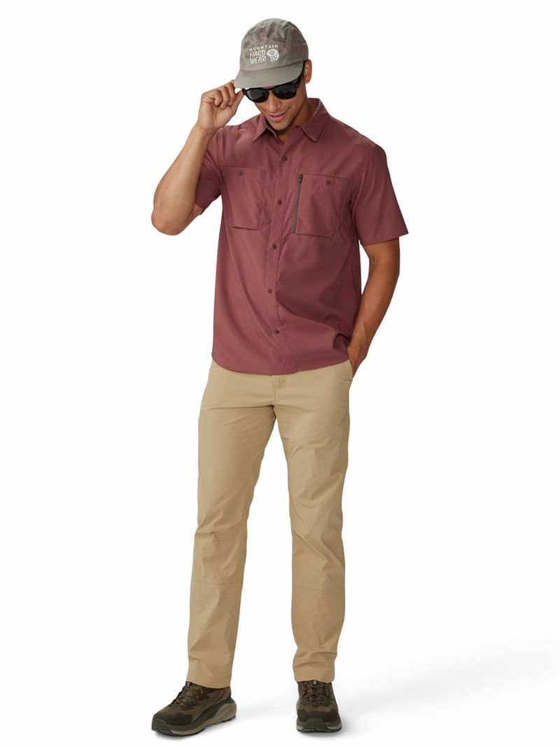 Camisa Manga Corta Hombre Trail Sender Café Mountain Hardwear