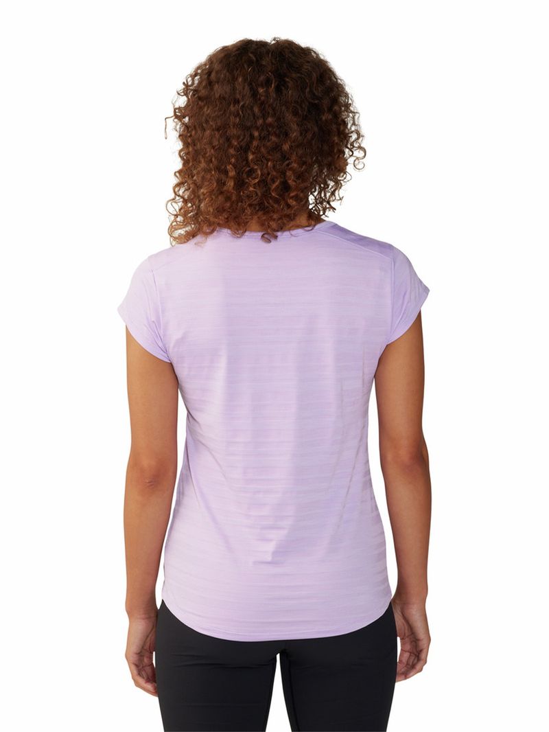 Polera Manga Corta Mujer Mighty Stripe Morado Mountain Hardwear