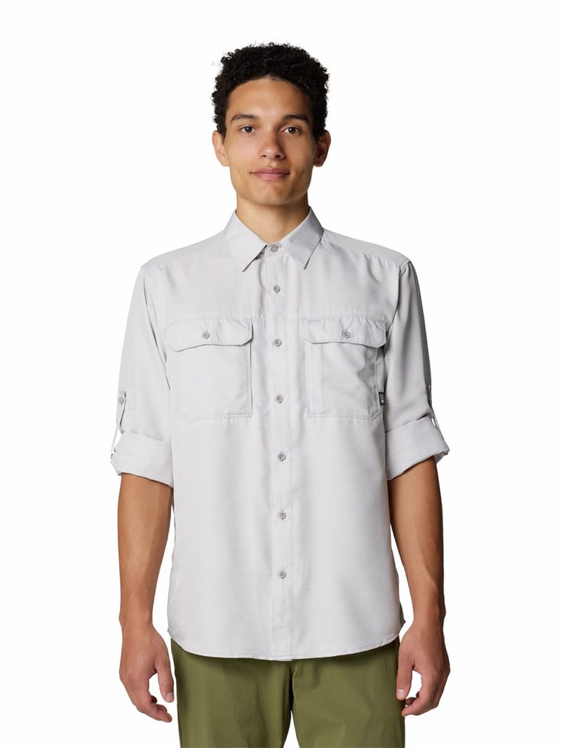 Polera Manga Larga Hombre Canyon Gris Mountain Hardwear