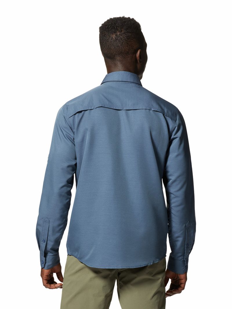 Polera Manga Larga Hombre Canyon Gris Mountain Hardwear
