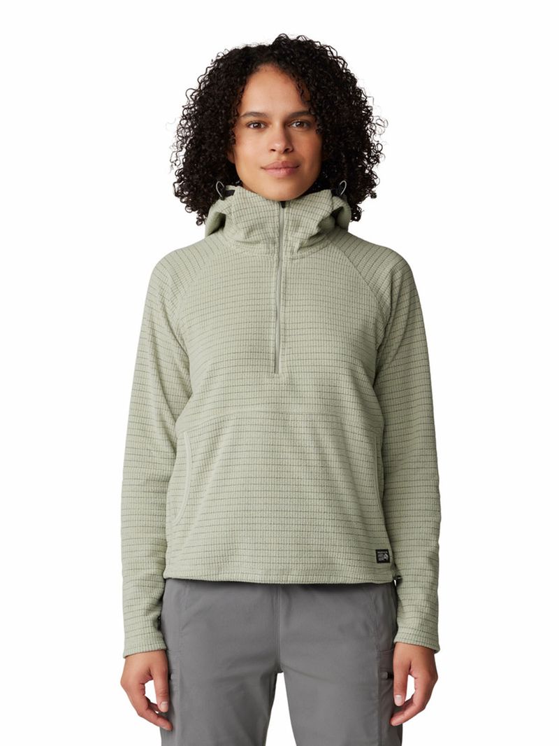 Polar Mujer Summit Grid Half Zip Gris Mountain Hardwear