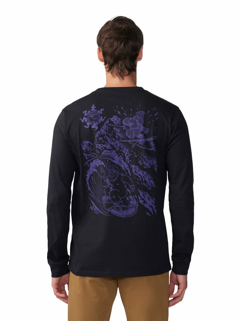 Polera Manga Larga Hombre Snow Yeti Negro Mountain Hardwear