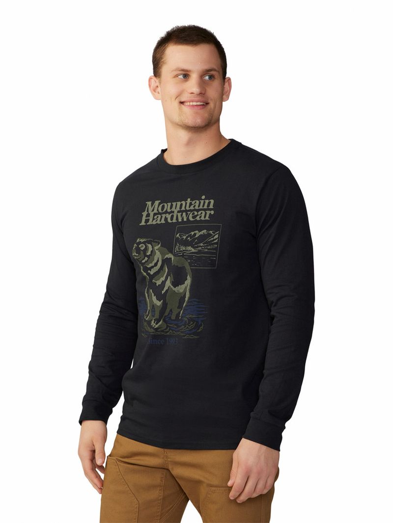 Polera Manga Larga Hombre River Bear Negro Mountain Hardwear