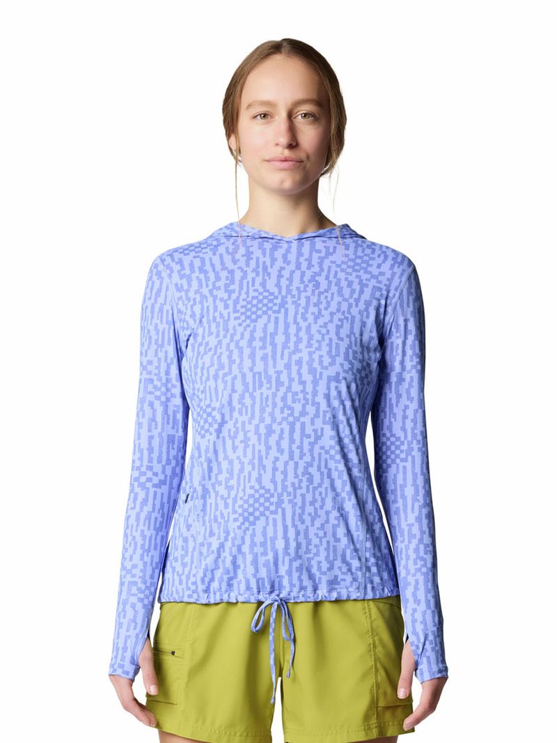 Polera Manga Larga Mujer Crater Lake Hoody Celeste Mountain Hardwear
