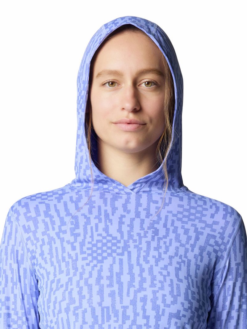 Polera Manga Larga Mujer Crater Lake Hoody Celeste Mountain Hardwear