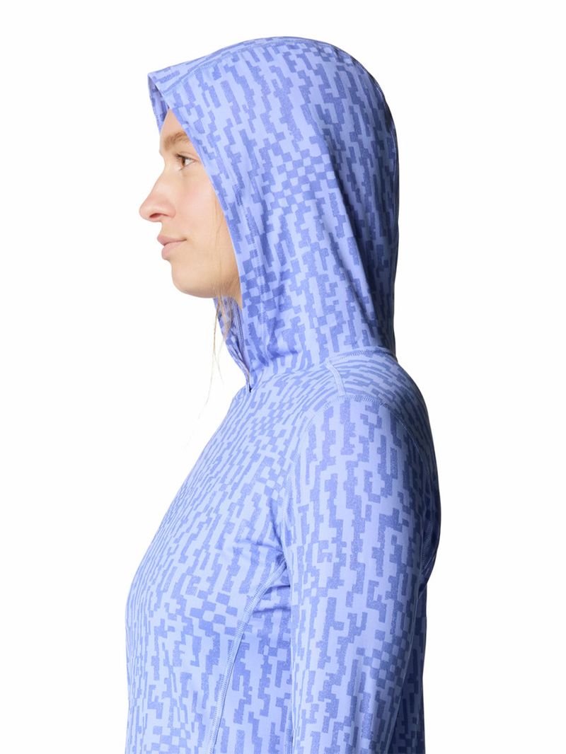 Polera Manga Larga Mujer Crater Lake Hoody Celeste Mountain Hardwear