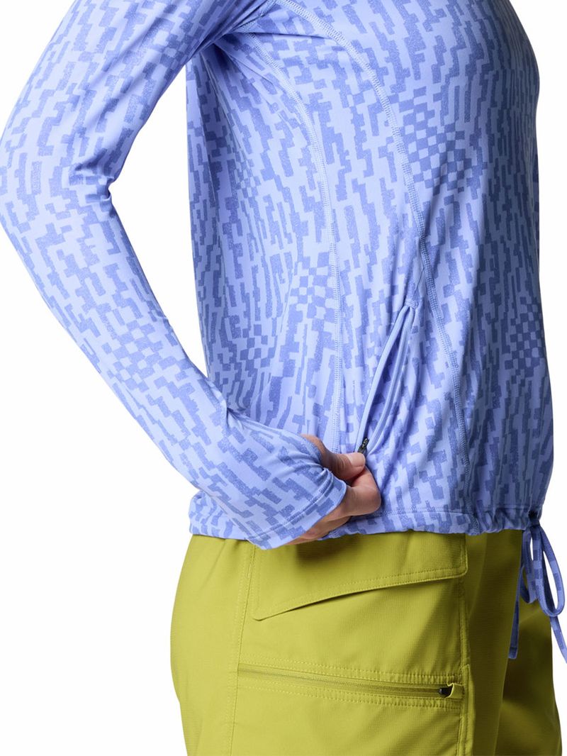 Polera Manga Larga Mujer Crater Lake Hoody Celeste Mountain Hardwear
