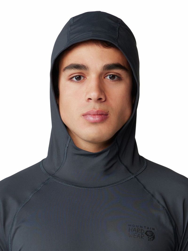 Polera Manga Larga Hombre Crater Lake Hoody Gris Mountain Hardwear