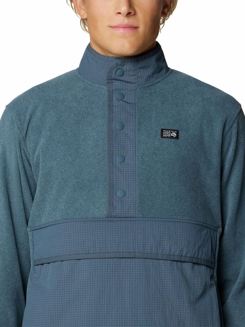 Polar Hombre Microchill Snap Pullover Azul Mountain Hardwear