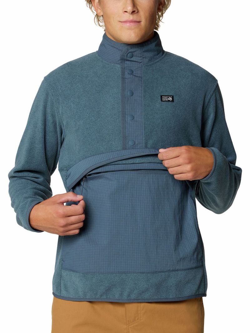 Polar Hombre Microchill Snap Pullover Azul Mountain Hardwear