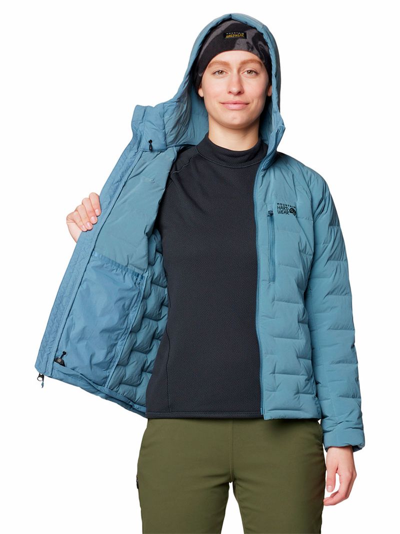 Parka Mujer Stretchdown Hoody Azul Mountain Hardwear