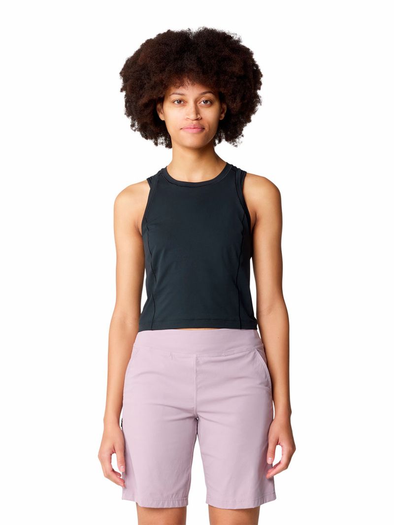 Polera Mujer Stretch Tanklette Negro Mountain Hardwear
