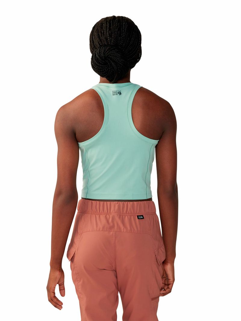 Polera Mujer Stretch Tanklette Verde Mountain Hardwear