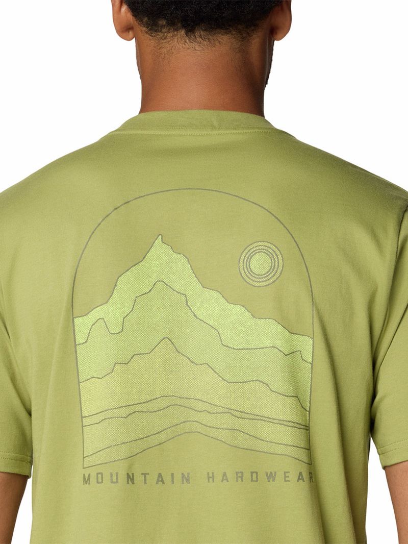 Polera Manga Corta Hombre Mountain Sunset Verde Mountain Hardwear