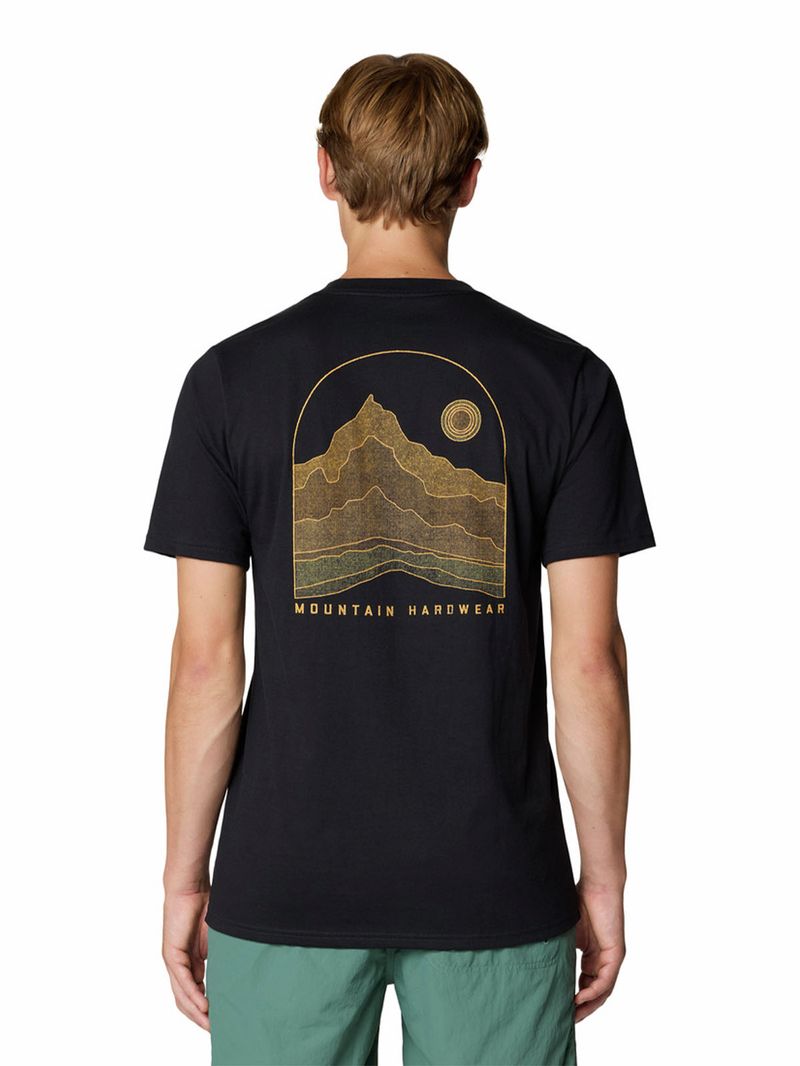 Polera Manga Corta Hombre Mountain Sunset Negro Mountain Hardwear