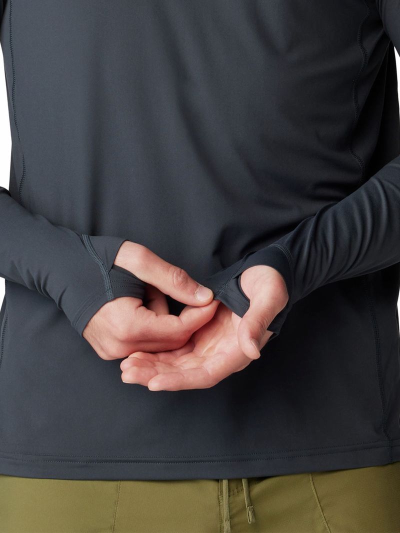 Polera Manga Larga Hombre Crater Lake Gris Mountain Hardwear