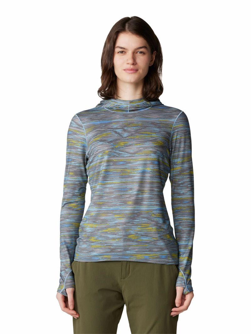 Polera Manga Larga Mujer Butter Up Azul Mountain Hardwear